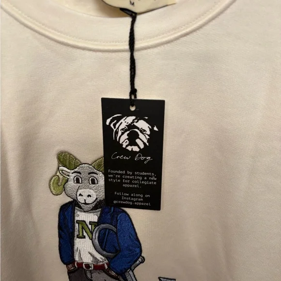 Go Navy! Beat Army! Cream Graphic Sweatshirt with Goat Design - Picture 2 of 5